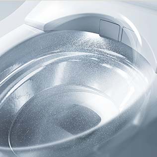 污垢浮在陶瓷表面，难以粘附