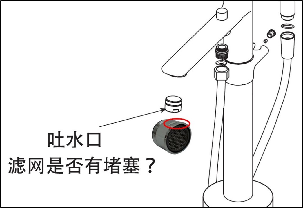 浴缸及浴室用水嘴水流量小如何处理