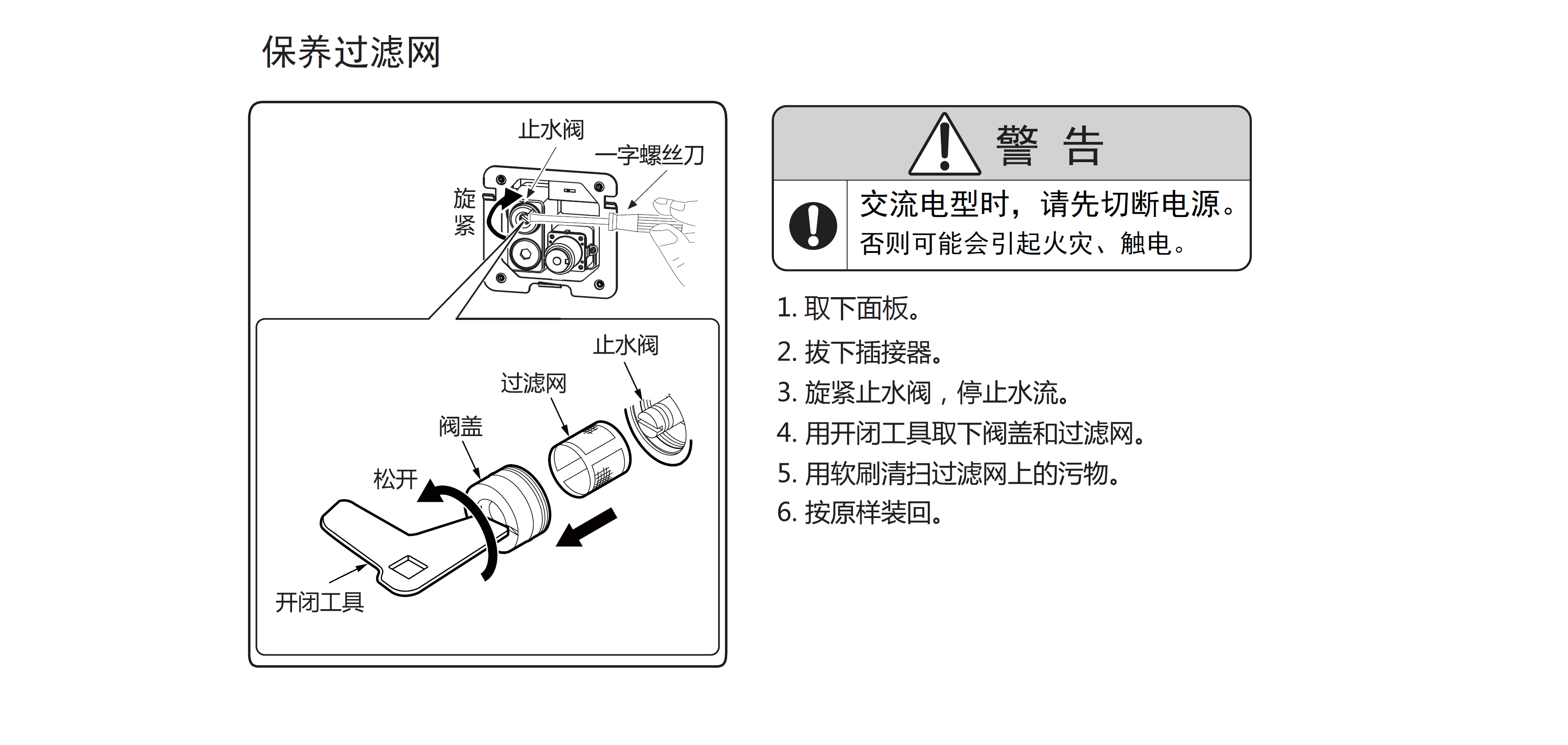 清扫过滤网